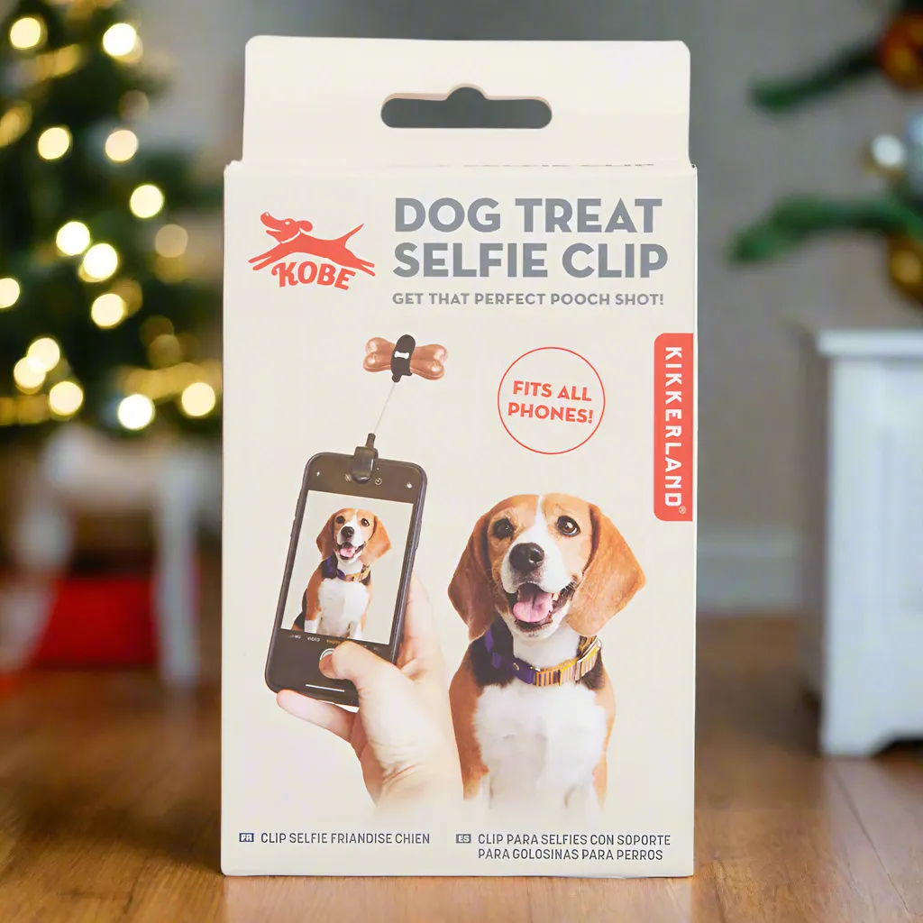 Dog treat selfie clip