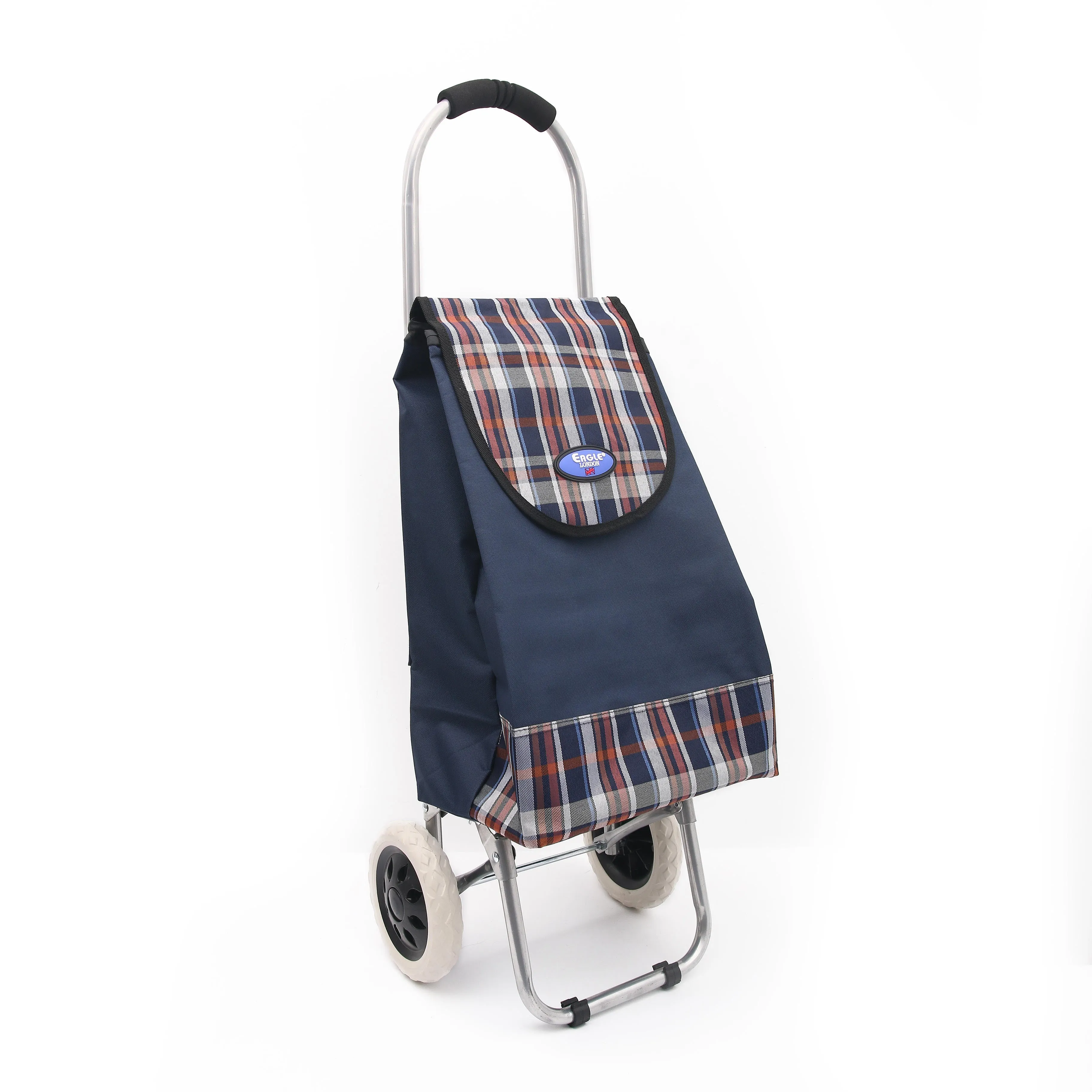 Eagle London 2 Wheel Shopping Trolley Shopping Cart - Tartan Print