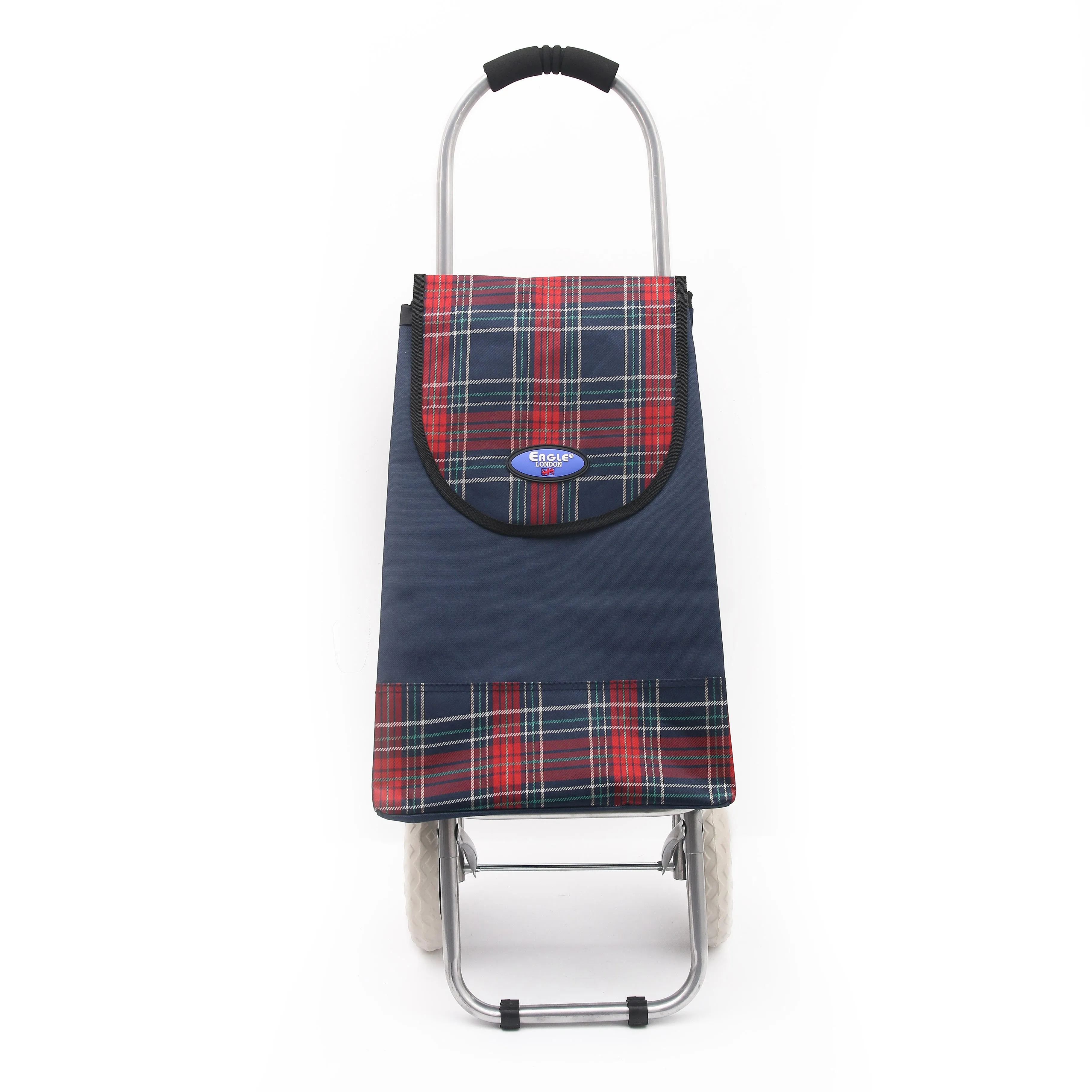 Eagle London 2 Wheel Shopping Trolley Shopping Cart - Tartan Print