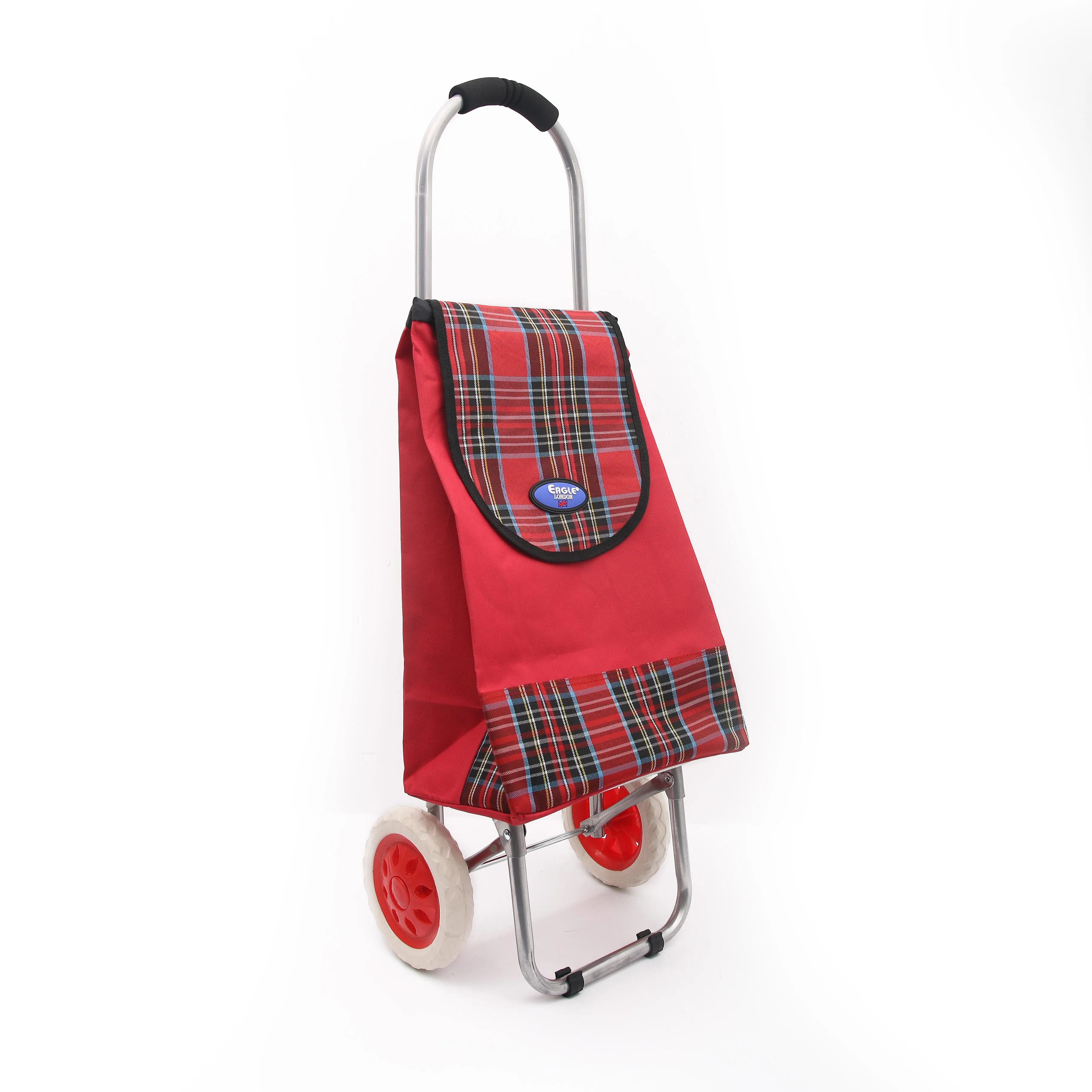 Eagle London 2 Wheel Shopping Trolley Shopping Cart - Tartan Print