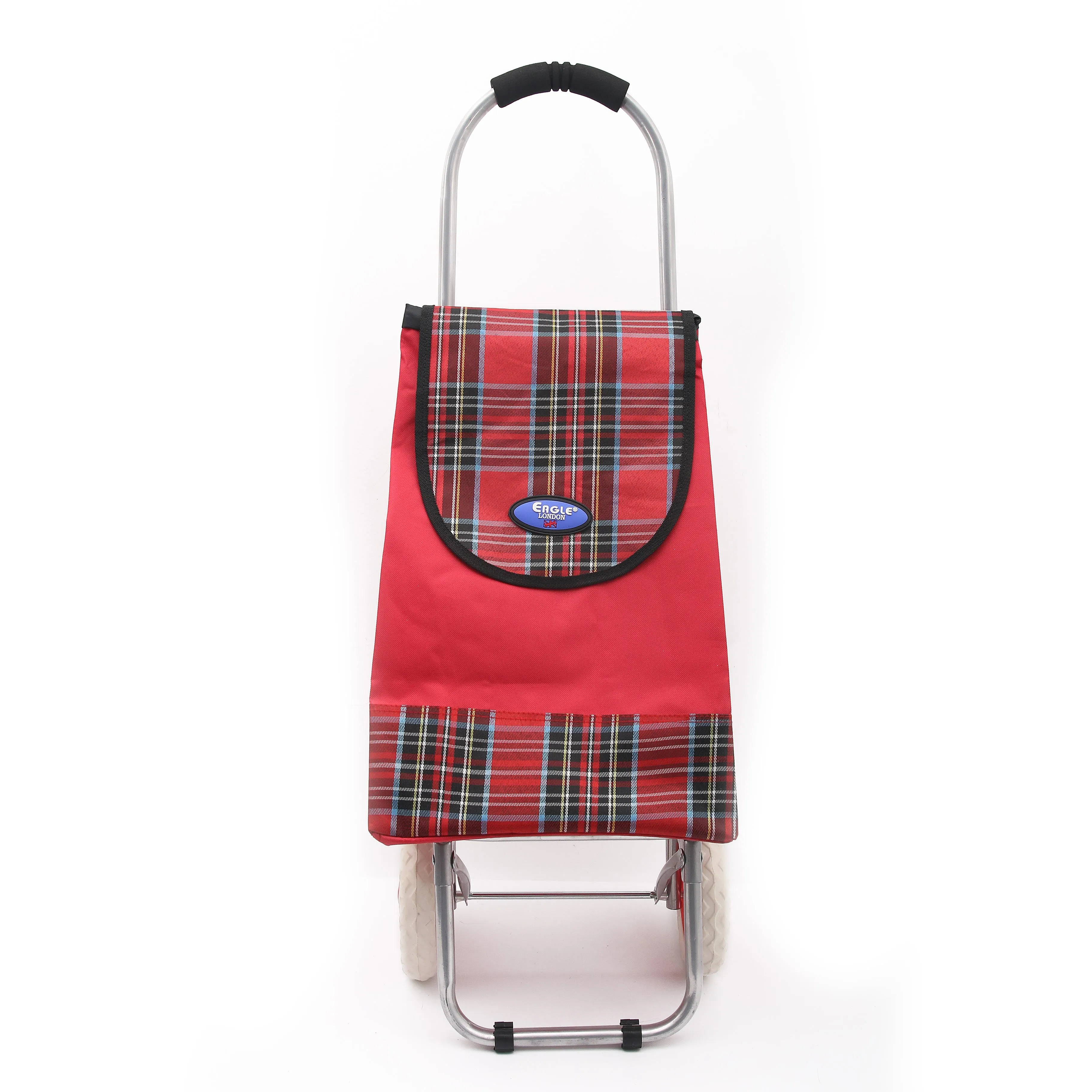 Eagle London 2 Wheel Shopping Trolley Shopping Cart - Tartan Print