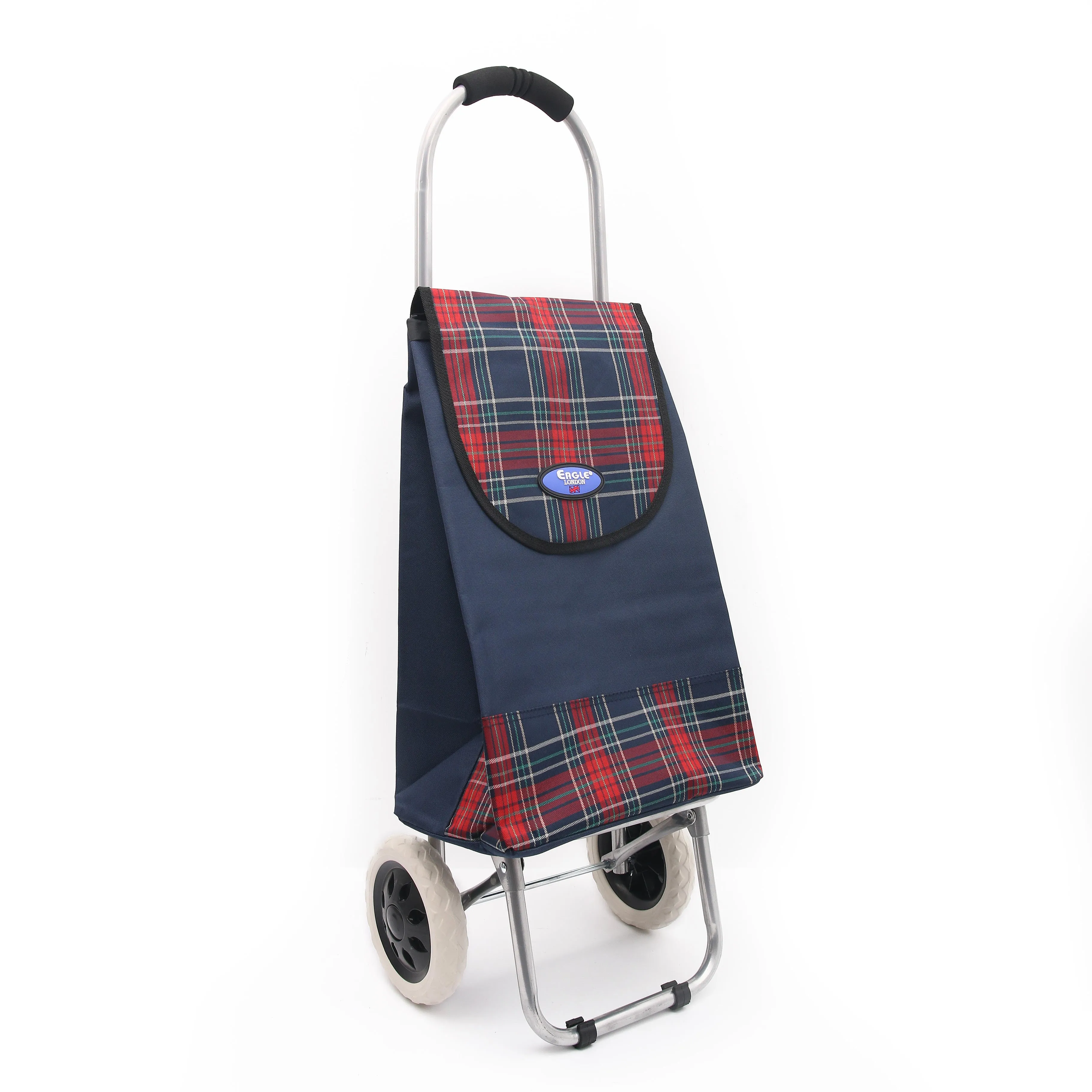 Eagle London 2 Wheel Shopping Trolley Shopping Cart - Tartan Print