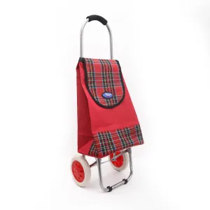 Eagle London 2 Wheel Shopping Trolley Shopping Cart - Tartan Print