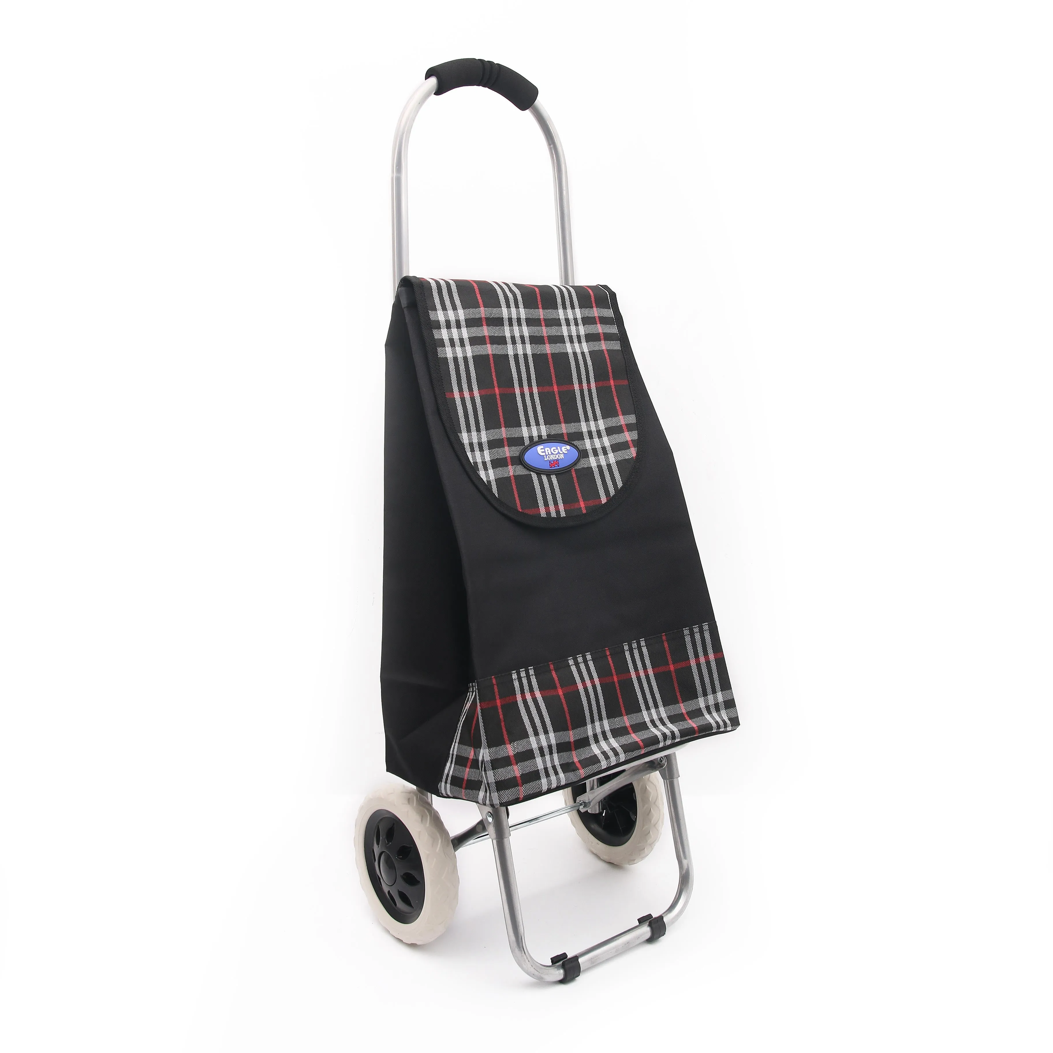 Eagle London 2 Wheel Shopping Trolley Shopping Cart - Tartan Print