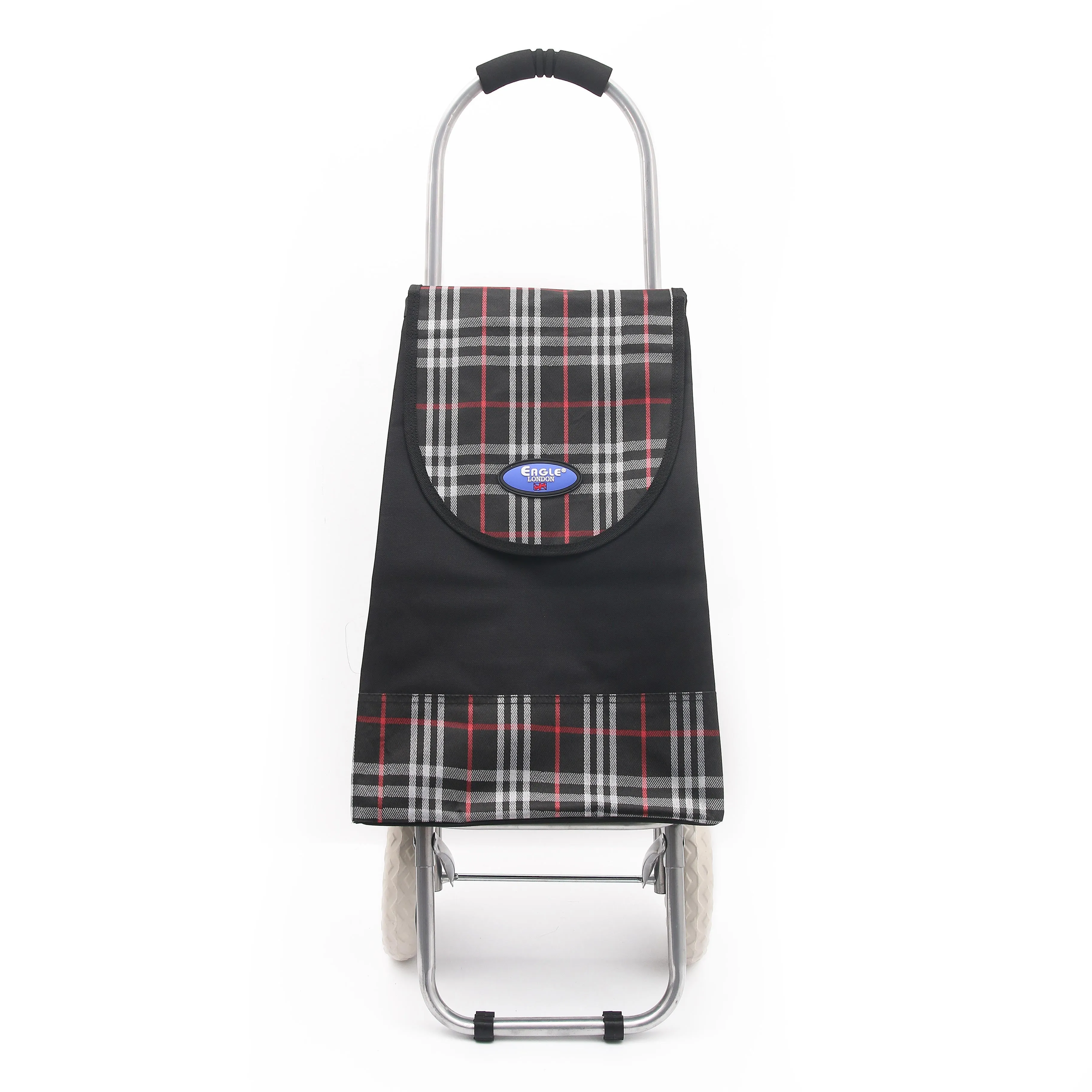 Eagle London 2 Wheel Shopping Trolley Shopping Cart - Tartan Print