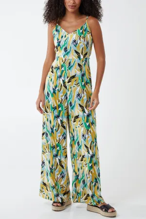 Evergreen Print Cami Jumpsuit
