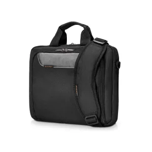 Everki Advance ECO Briefcase 16" Separate Zippered Accessory Pocket, Front Stash Pocket, Trolley Handle Pass Through Strap, Ergonomic Shoulder Pad