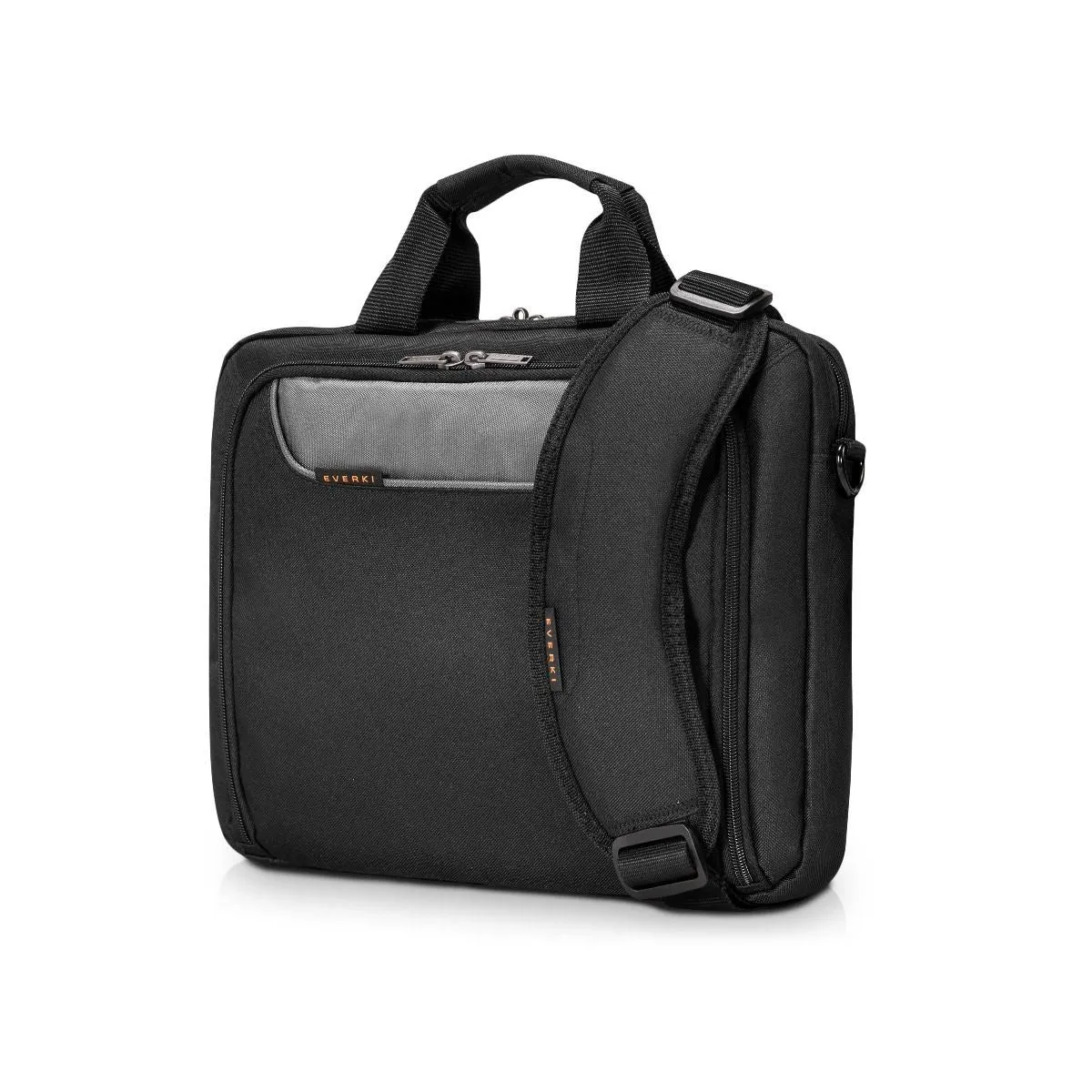 Everki Advance ECO Briefcase 16" Separate Zippered Accessory Pocket, Front Stash Pocket, Trolley Handle Pass Through Strap, Ergonomic Shoulder Pad