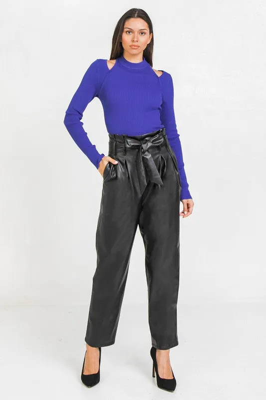 Faux-Ever Chic High Waisted Leather Pants