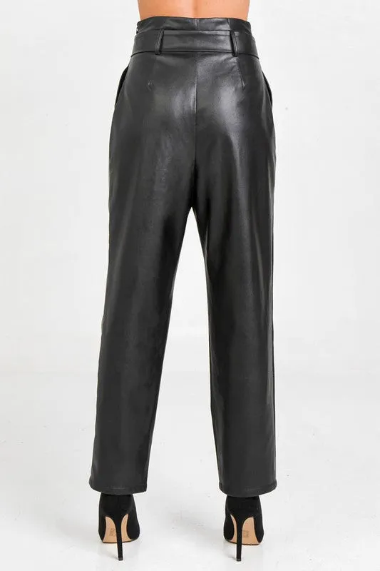 Faux-Ever Chic High Waisted Leather Pants