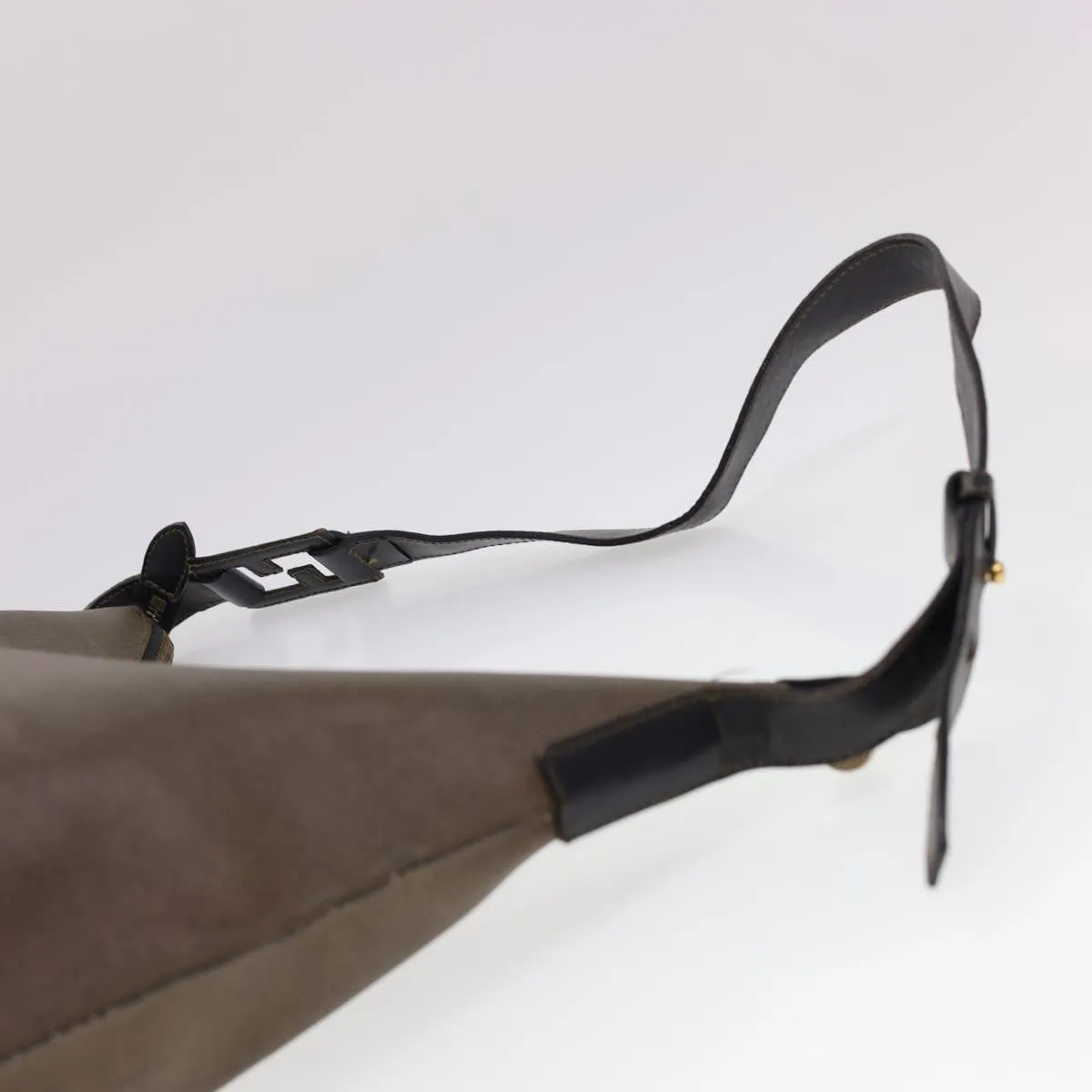 FENDI Shoulder Bag PVC Leather Dark Brown Auth ar9213