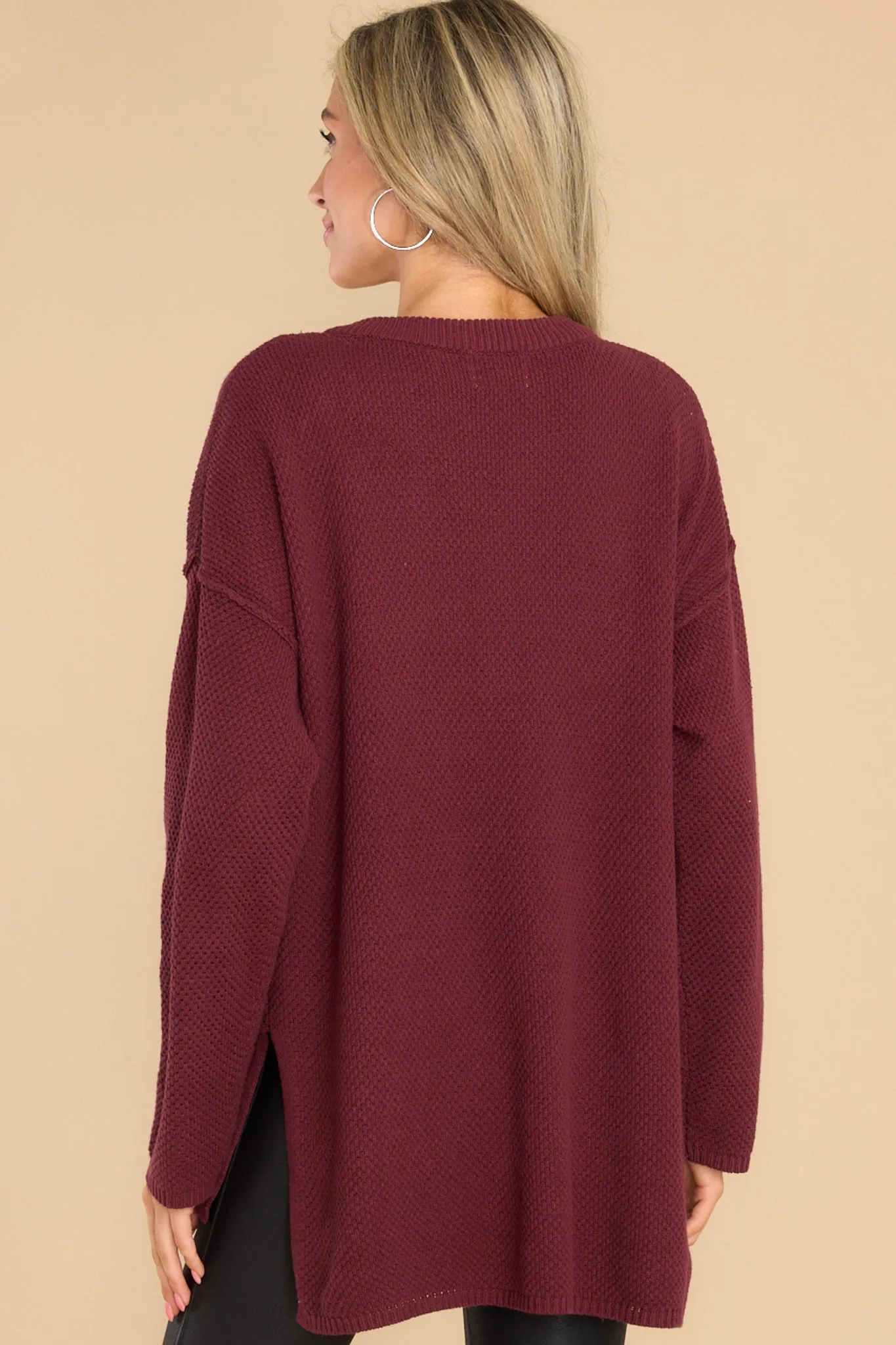 Fireside Chic Wine Sweater