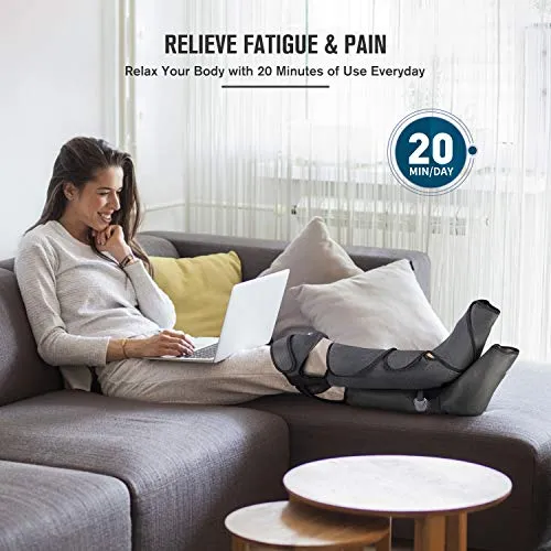 FIT KING Foot and Leg Massager for Circulation with Knee Heat with Hand-held Controller 3 Modes 3 Intensities FT-011A