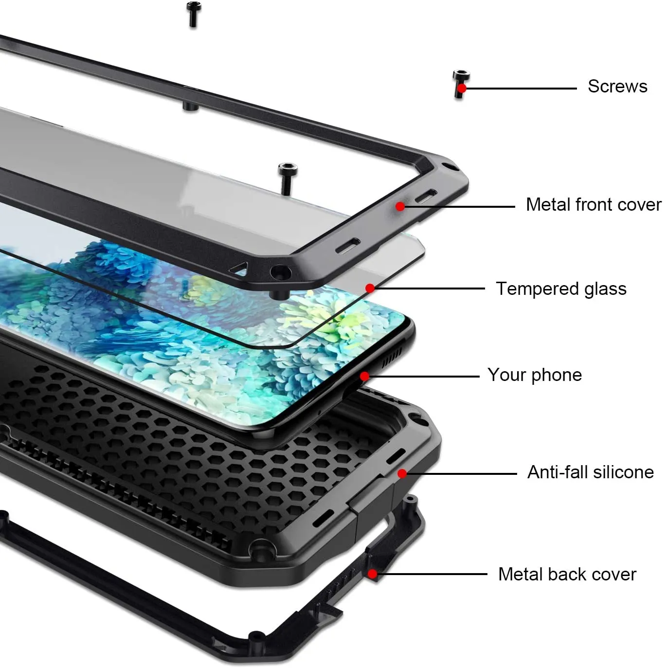 Galaxy S20 Heavy Duty Metal Case | Galaxy S20 Metal Military Grade Case