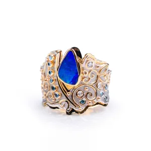 Golden Orchid Opal and Diamond Ring by Margisa