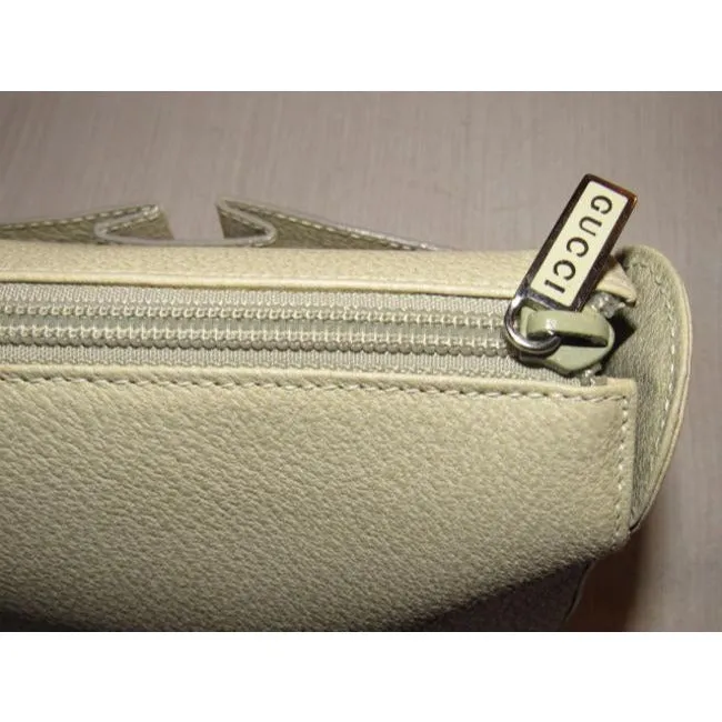 Gucci Newer Textured Stone Colored Leather Clutch