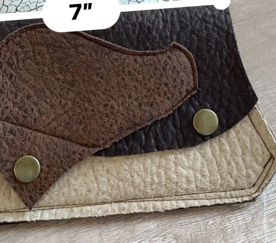 Handmade Brown Vegan Wallet – Unique Rauph Cut Design for Stylish Accessory