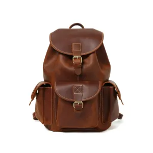 Handmade Leather Backpack School Backpack - Vintage Brown | Medium Size