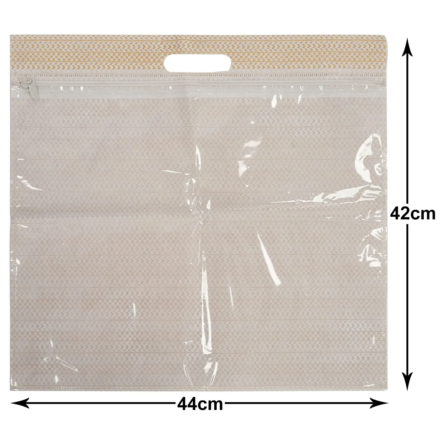 Heart Home Non-Woven Wardrobe Organizer/Gift Bags/Storage Bag For Store Saree, Lehenga, Suit With Transparent Window With Handle- Pack of 12 (Purple & Brown)