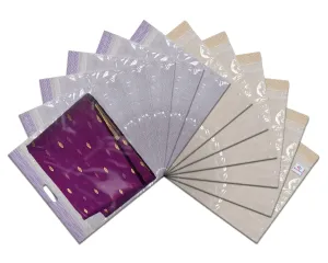 Heart Home Non-Woven Wardrobe Organizer/Gift Bags/Storage Bag For Store Saree, Lehenga, Suit With Transparent Window With Handle- Pack of 12 (Purple & Brown)