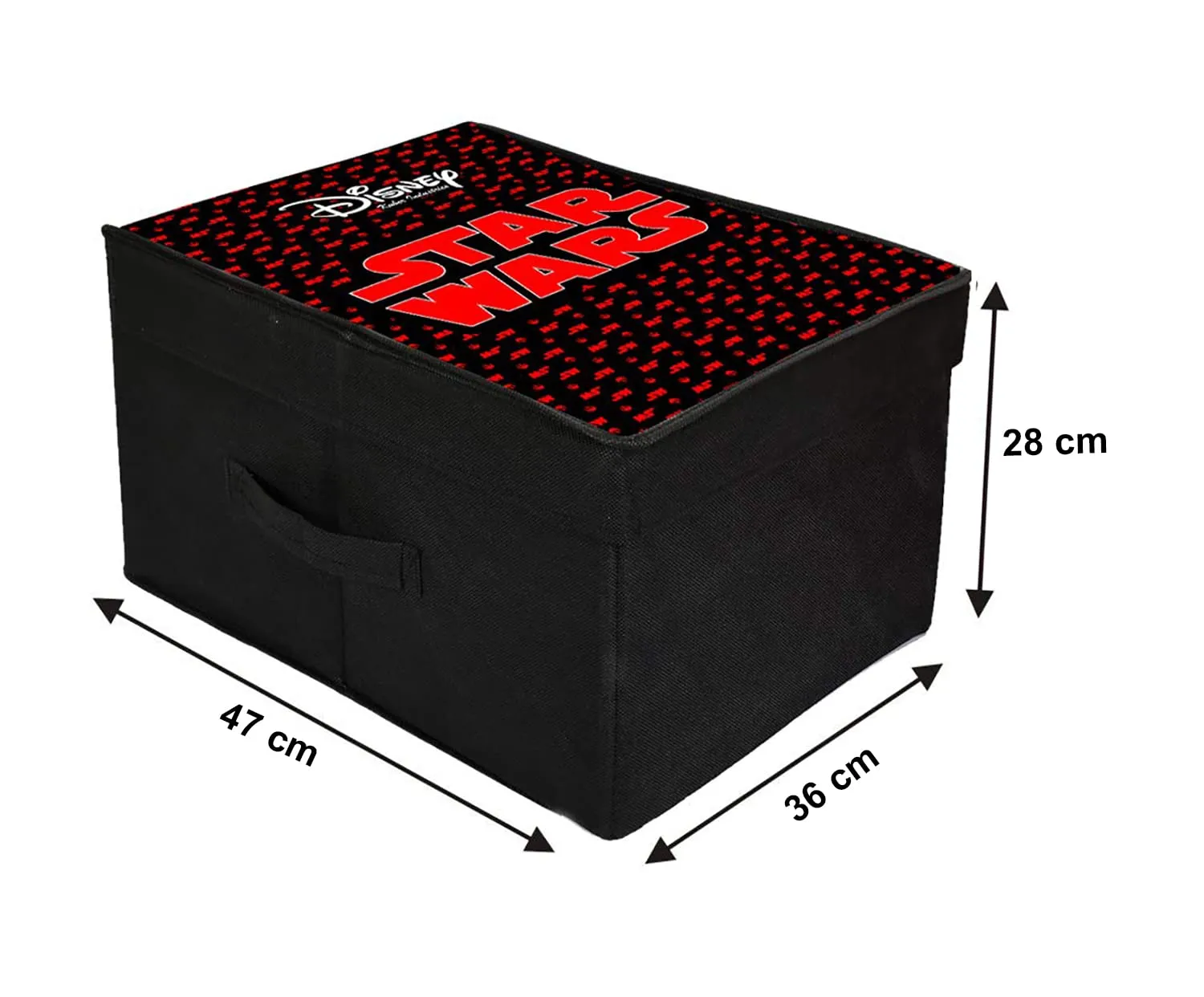 Heart Home Star War Printed Multipurposes Non-Woven Flodable Storage Box/Oragnizer- Pack of 2 (Black)-HS43HEARTH26584