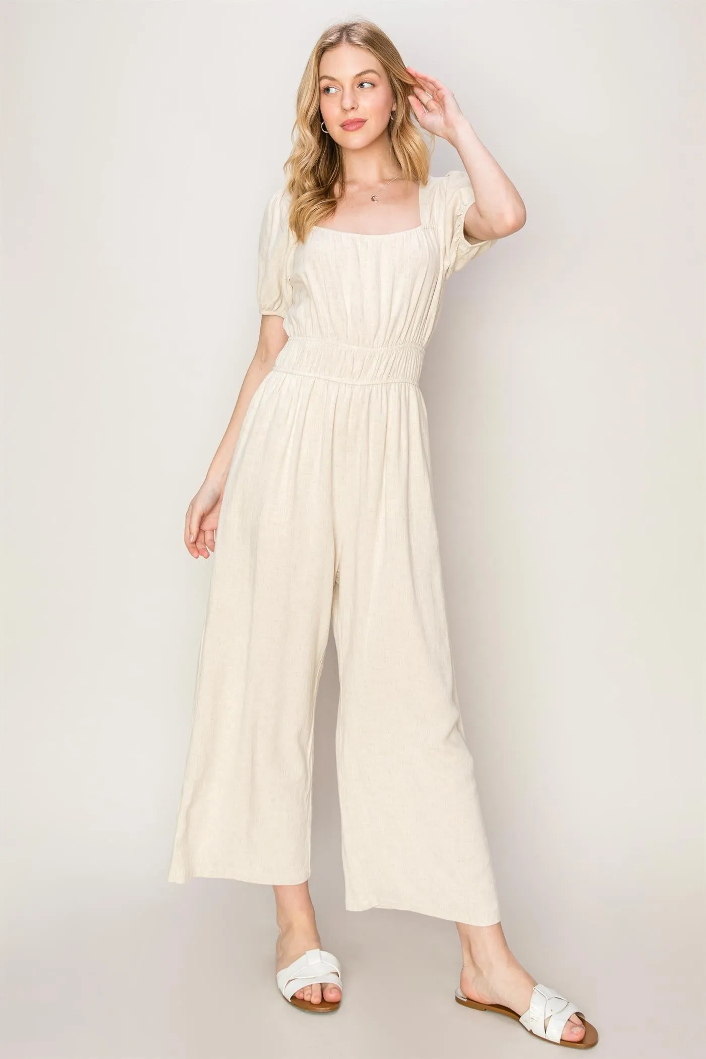 HF24A570-Never Forget Linen Blend Jumpsuit