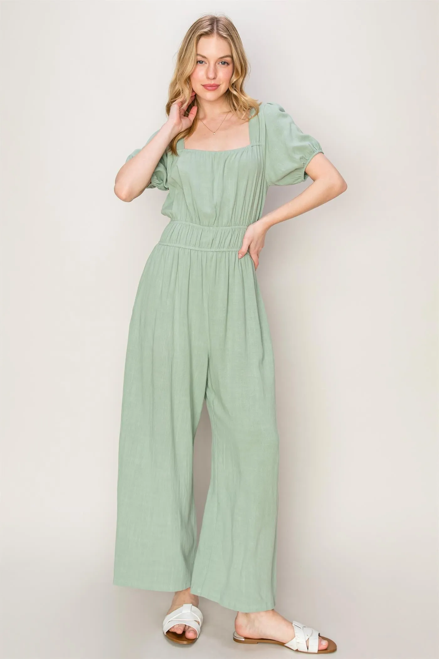 HF24A570-Never Forget Linen Blend Jumpsuit