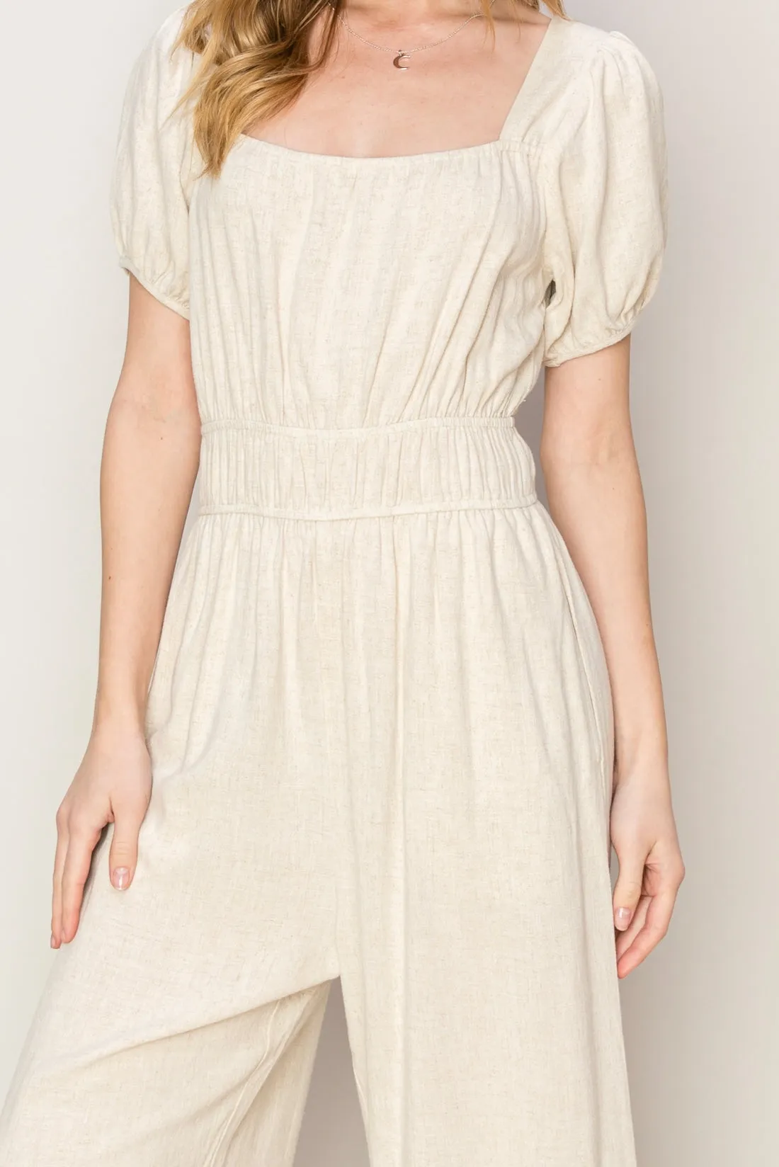 HF24A570-Never Forget Linen Blend Jumpsuit
