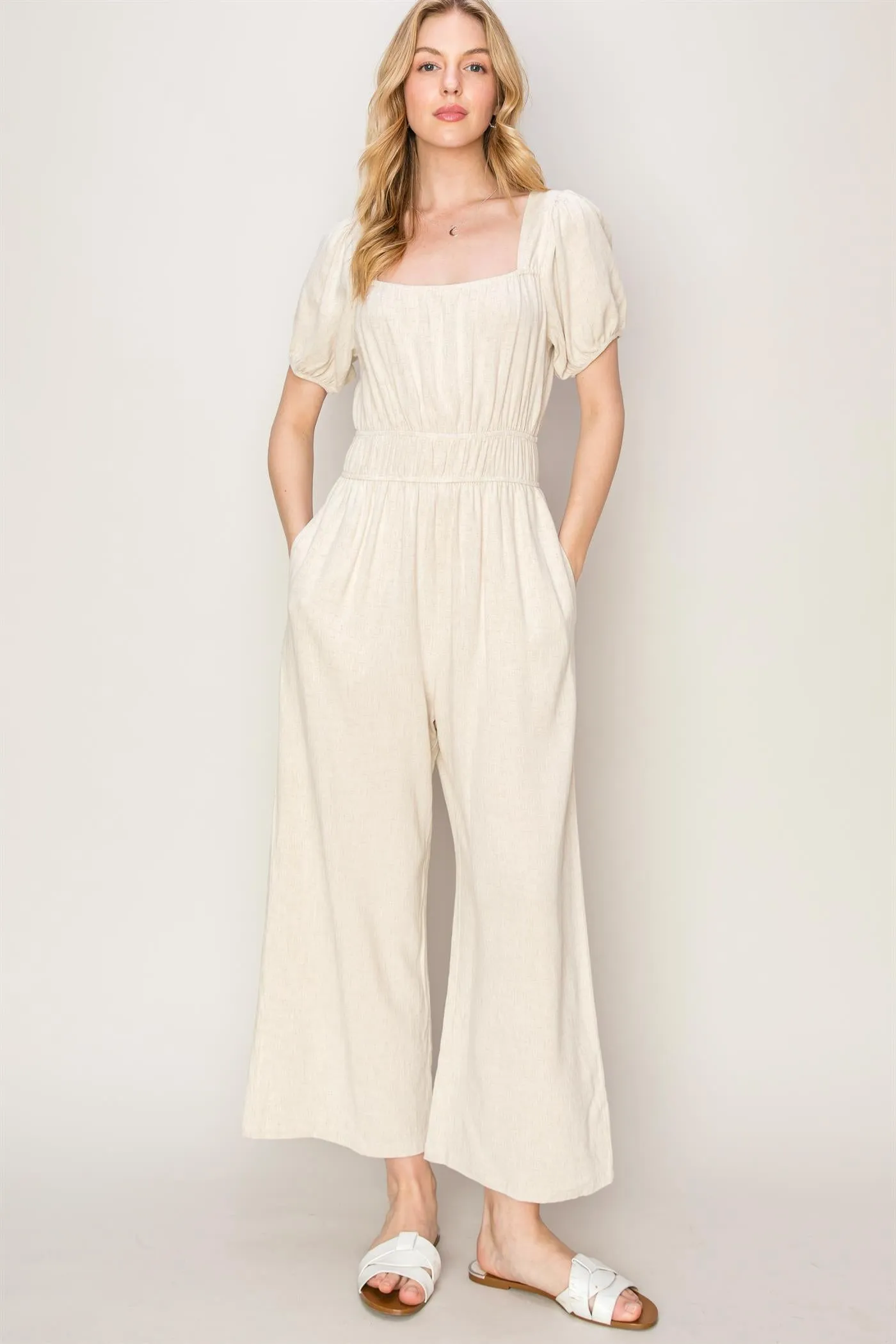 HF24A570-Never Forget Linen Blend Jumpsuit
