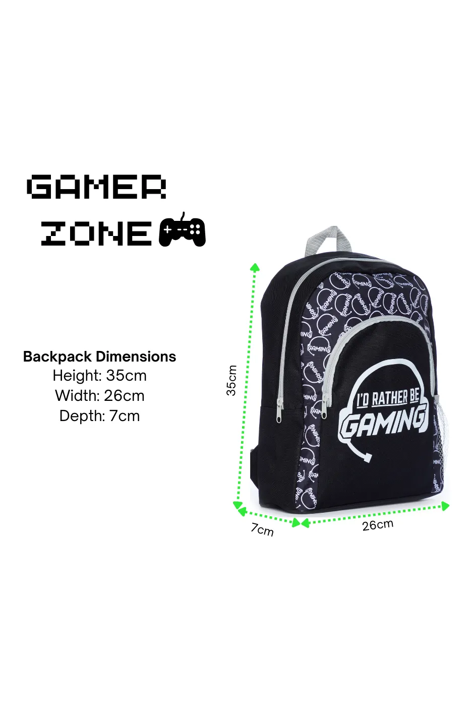 I'd Rather Be Gaming School Bag, Kids Boys Gamer Backpack