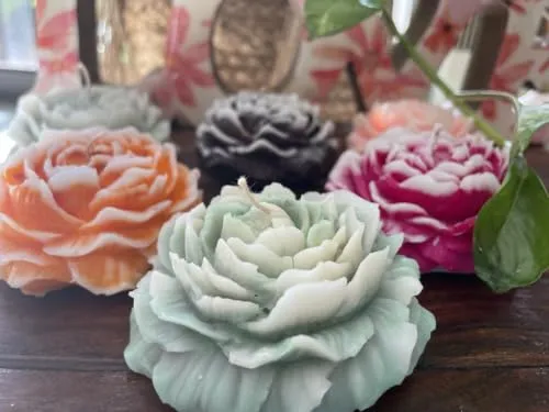 Ingenious creator-Fragnance of Luxury: Scented Floral Peony Candle(Set of 2) ||Natural FRAGRANCES||Handmade||Eco-friendly Smoke-Free||100% Natural SOYWAX||Home&office Decor,Festival,Gifting,Birthdays.