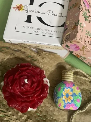 Ingenious Creator-Fragnance of Luxury: SCENTED PEONY CAR DIFFUSER COMBO||Floral FRAGRANCE||Handmade||Eco-friendly||100% Natural SOYWAX||Home&office Decor,Festival,Gifting,Birthdays.