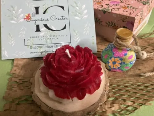 Ingenious Creator-Fragnance of Luxury: SCENTED PEONY CAR DIFFUSER COMBO||Floral FRAGRANCE||Handmade||Eco-friendly||100% Natural SOYWAX||Home&office Decor,Festival,Gifting,Birthdays.
