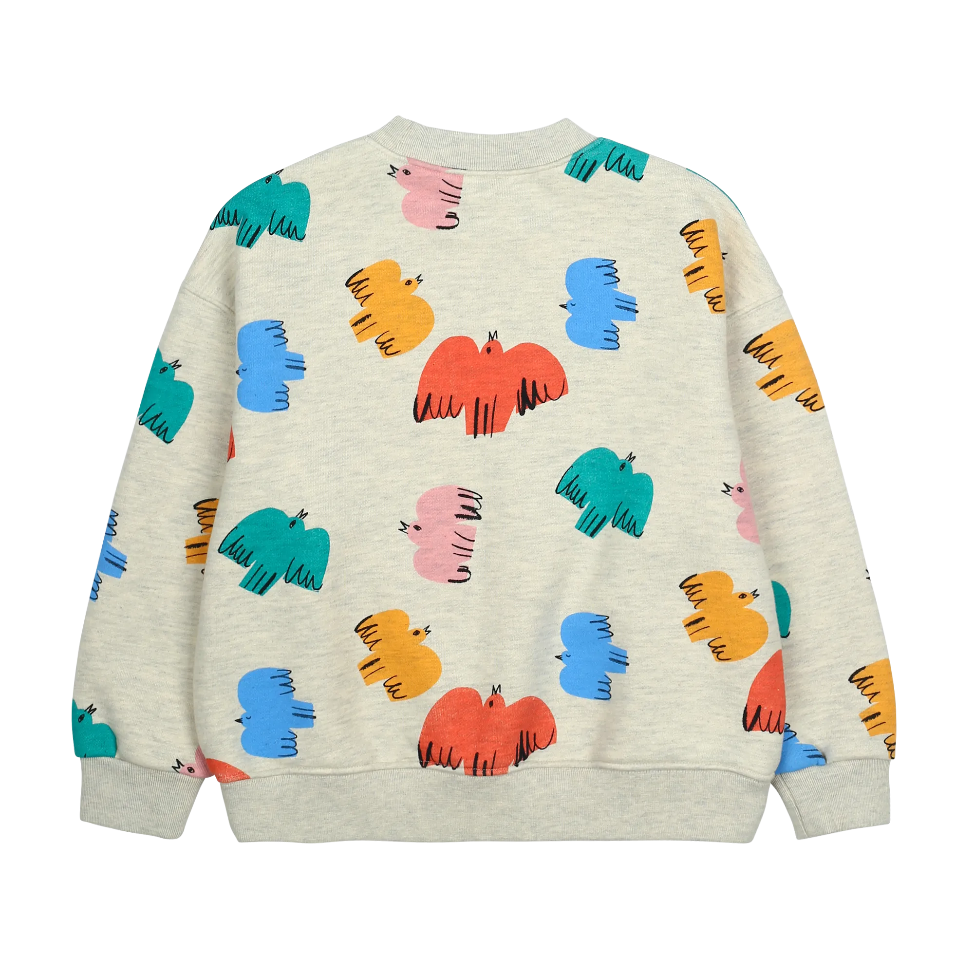 Jelly Mallow Colorful Birds Sweatshirt | Oatmeal