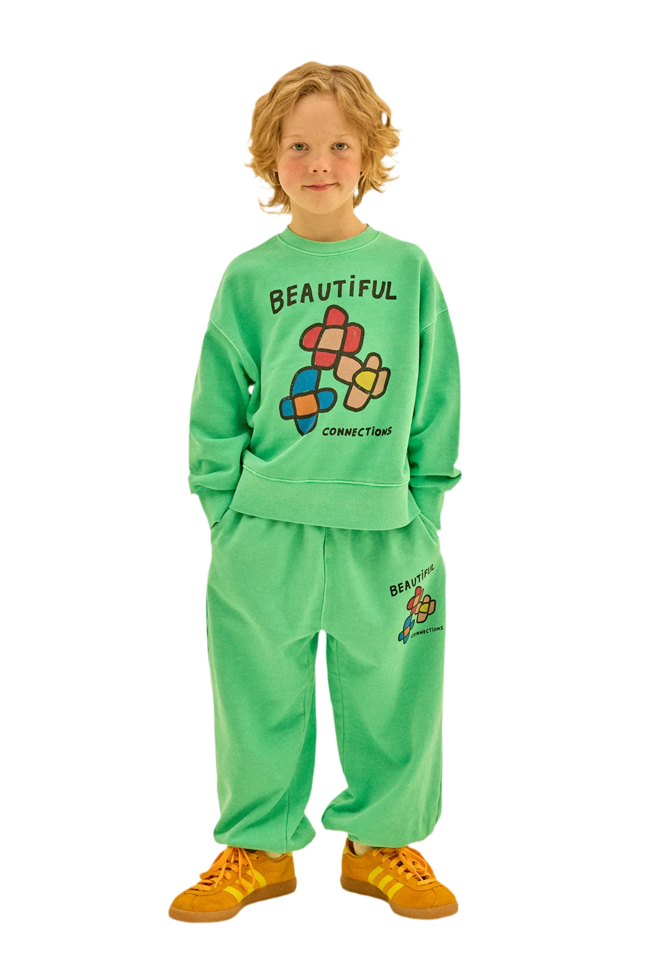 Jelly Mallow Flowers Pigment Sweatshirt | Green