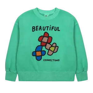 Jelly Mallow Flowers Pigment Sweatshirt | Green
