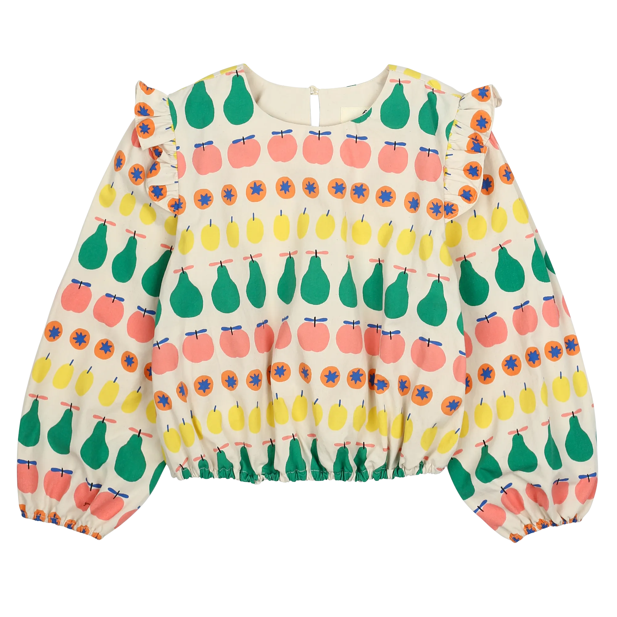 Jelly Mallow Fruit Shirring Blouse | Ivory