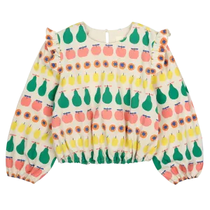 Jelly Mallow Fruit Shirring Blouse | Ivory