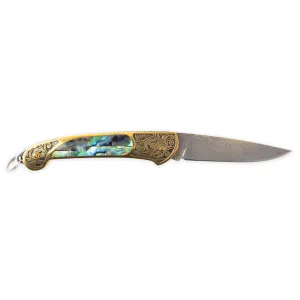 JNR Woodworks "New Zealand Paua & Damascus Steel" Pocket Knife
