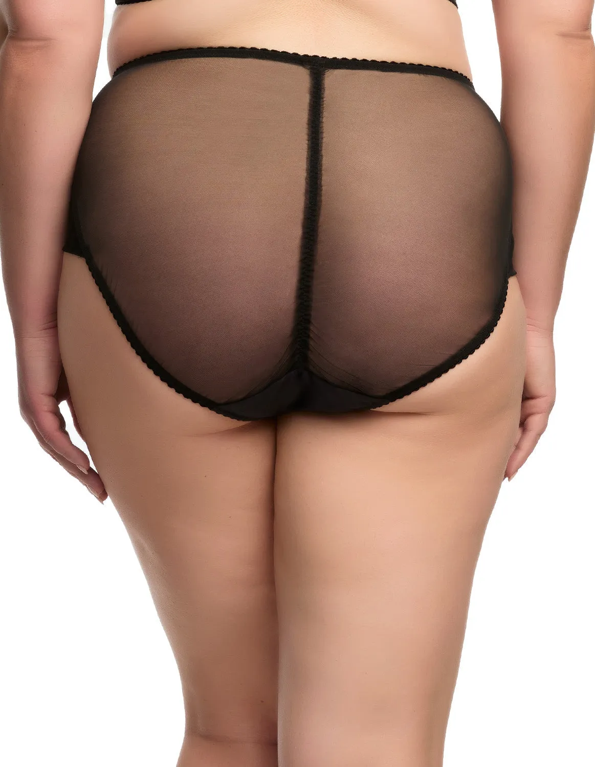 Julie's Roses High Waist Brief - Black
