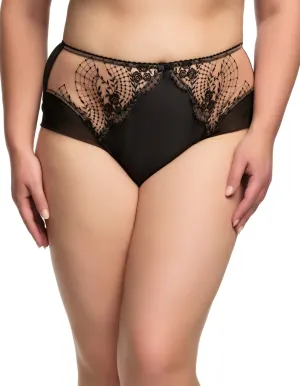 Julie's Roses High Waist Brief - Black