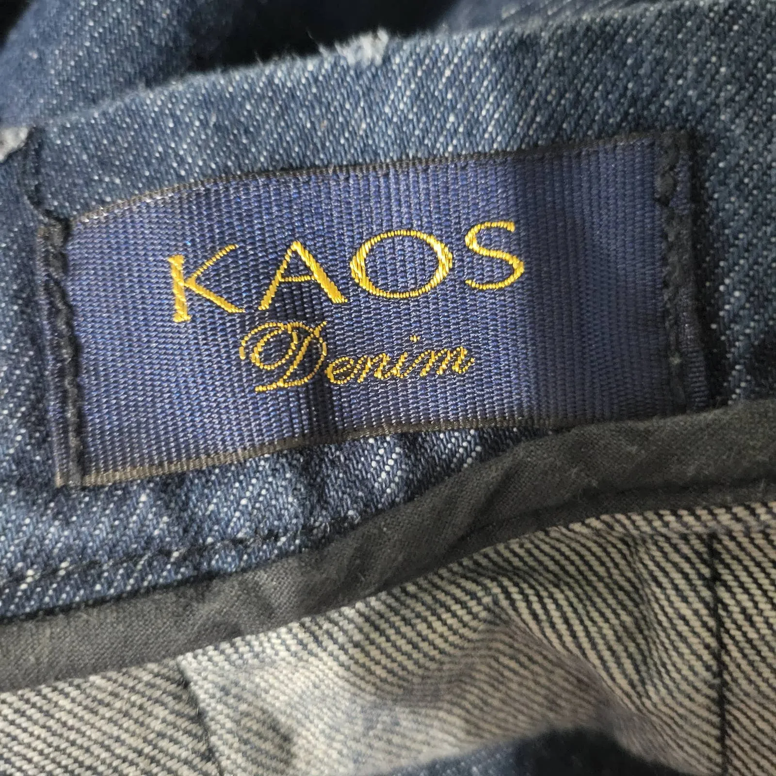 Kaos Jean Skirt Jean Blue Denim Midi Pleated Flare Rigid Medium Wash High Waist Size 40