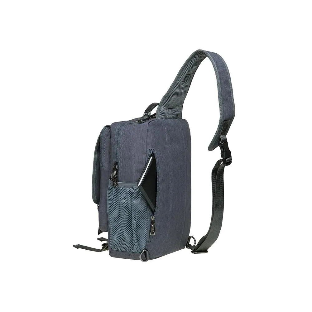 KAUKKO Canvas Crossbody Sling Bag Backpack for Cycling, Hiking, Camping, and Commuting, FD252-1 ( Grey )