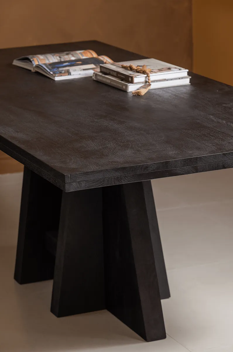 Kean Black Mango Wood Dining Table