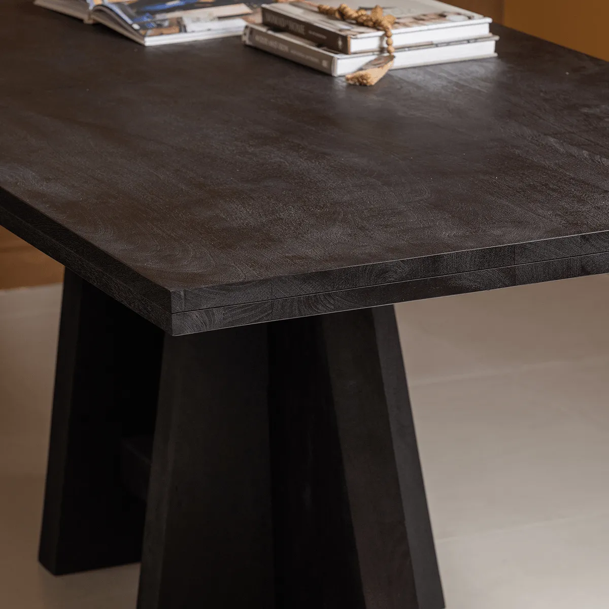 Kean Black Mango Wood Dining Table