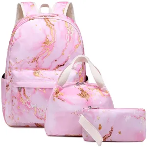Kids Backpack With Lunch Box School Backpacks - Blue Purple Pink Book Bags For Boys Girls Teen Set With Lunch Box Pencil Case Casual Daypacks