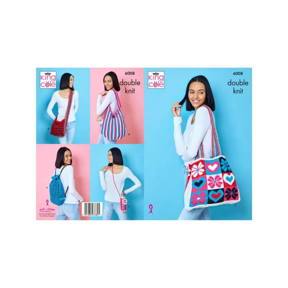 King Cole Bag Knitting Pattern 6008