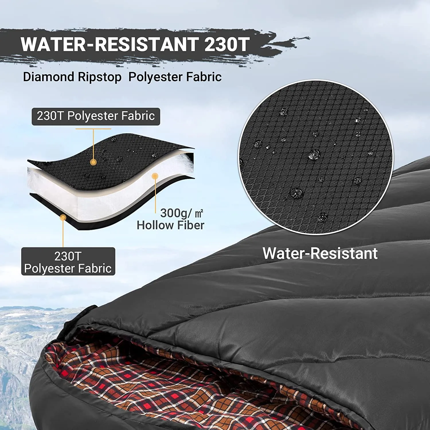 Kingcamp Teen Sleeping Bag for Kids Boys Girls Youth Cotton Flannel Lined Sleeping Bag for Backpacking Hiking Camping 20 Degree Sleeping Bag Lightweight & Waterproof