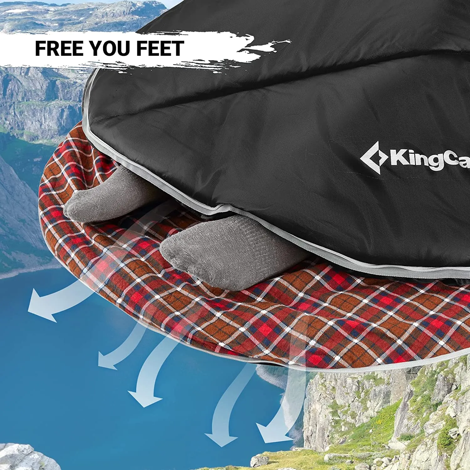 Kingcamp Teen Sleeping Bag for Kids Boys Girls Youth Cotton Flannel Lined Sleeping Bag for Backpacking Hiking Camping 20 Degree Sleeping Bag Lightweight & Waterproof