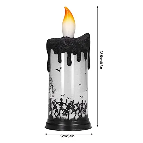 KOSDFOGE Halloween Snow Globe Candles Light, LED Terrorist Decoration Electronic Candle Lamp for Party Holiday(Dancing Skeleton)